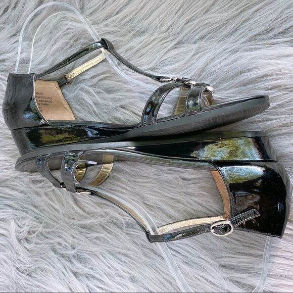 ENZO Angiolini Eanine Blk Patent T-Strap Sandal - Picture 6 of 10